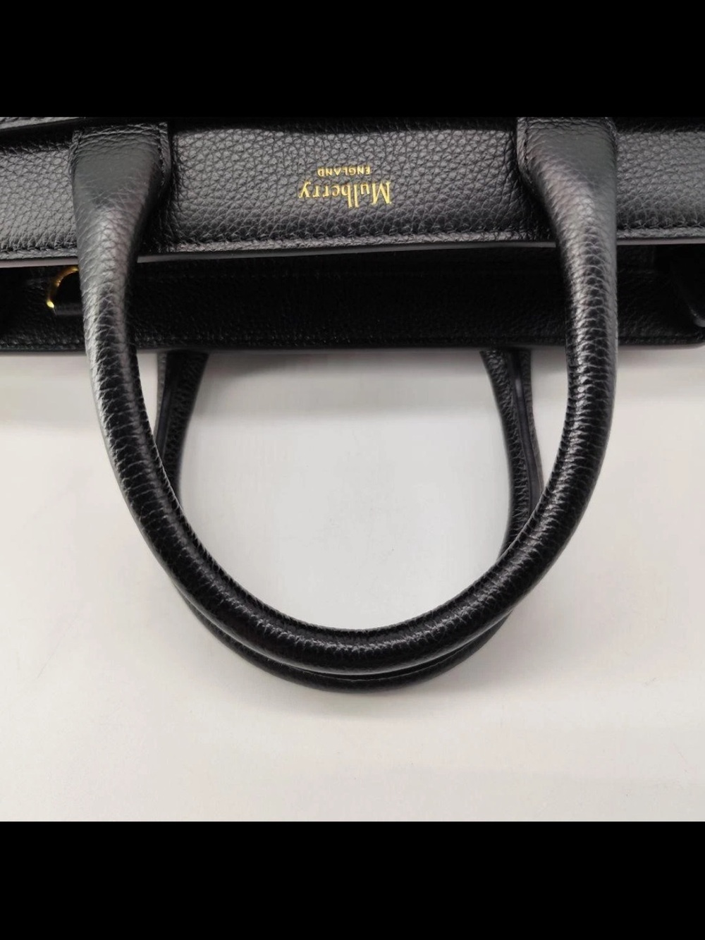 Mulberry Black Pebbled Leather Tote with Gold Hardware - Picture 11 of 16